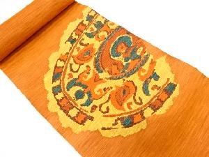 B反　花更紗模様織り出し　名古屋帯地反物